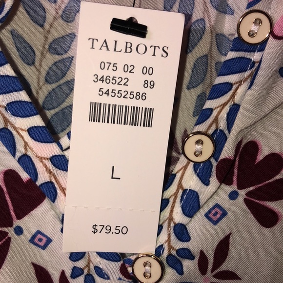 NWT Talbots floral top Size L - Picture 6 of 6